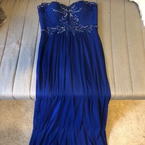 Royal blue david’s bridal prom dress